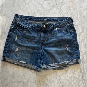 Jennifer Lopez Distressed Blue Jean Shorts